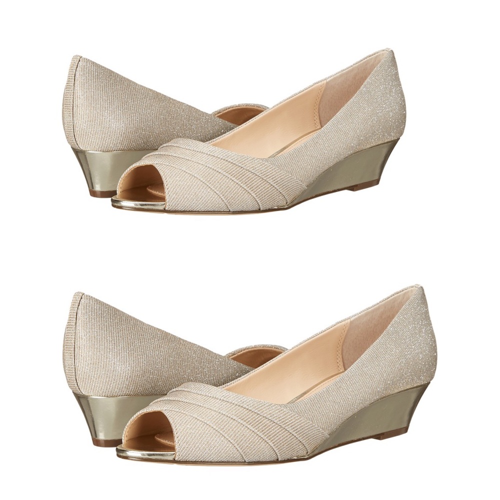 Nina Gold Wedge Size 10